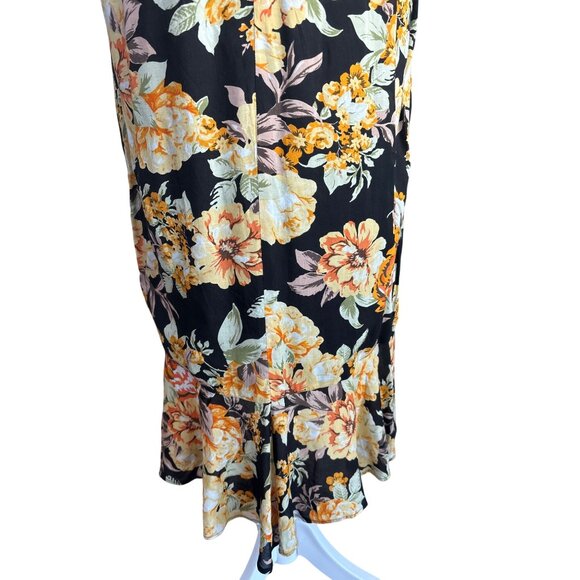 BARDOT Dress Black‎ Hi-lo Hem Spaghetti Strap Midi Party Faux Wrap Flounce Small - Picture 9 of 13